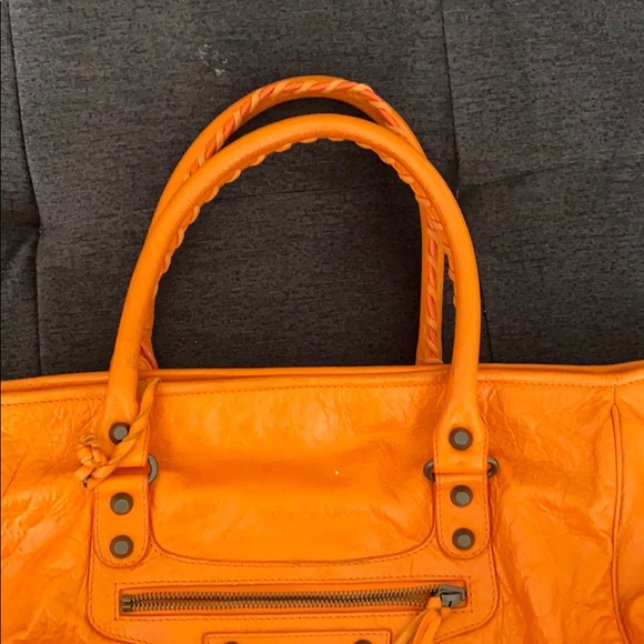 Balenciaga sunday orange leather tote - Picture 3 of 6